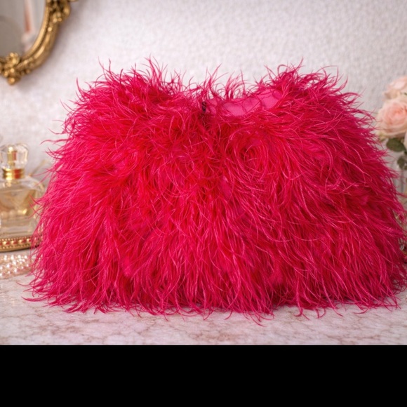 Alice + Olivia Pink Ostrich Feather Mini Skirt | Statement Party Skirt | S-M - Picture 3 of 7